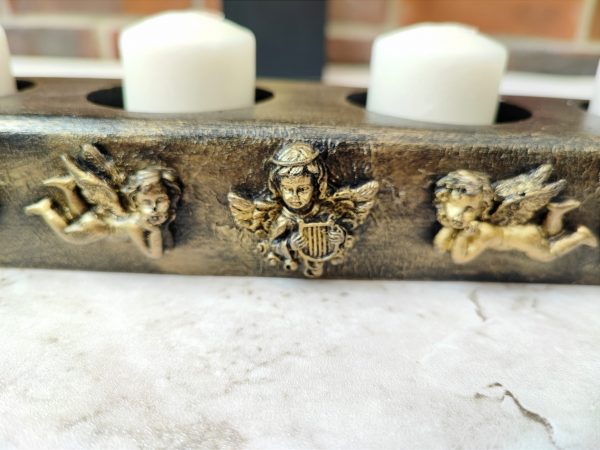 Wooden 6 hole Tea Light Candle Holder - Image 4