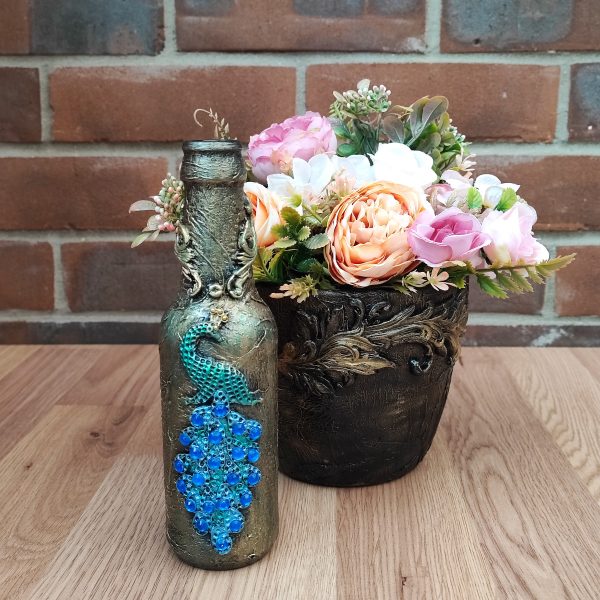 Peacock Decorated Bottle - Image 2