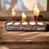 Wooden Tealight Candle Holder for 5 Candles, Unique Gift , Rectangular Candle Holder