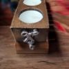Wooden Tealight Candle Holder for 5 Candles, Unique Gift , Rectangular Candle Holder - Image 6
