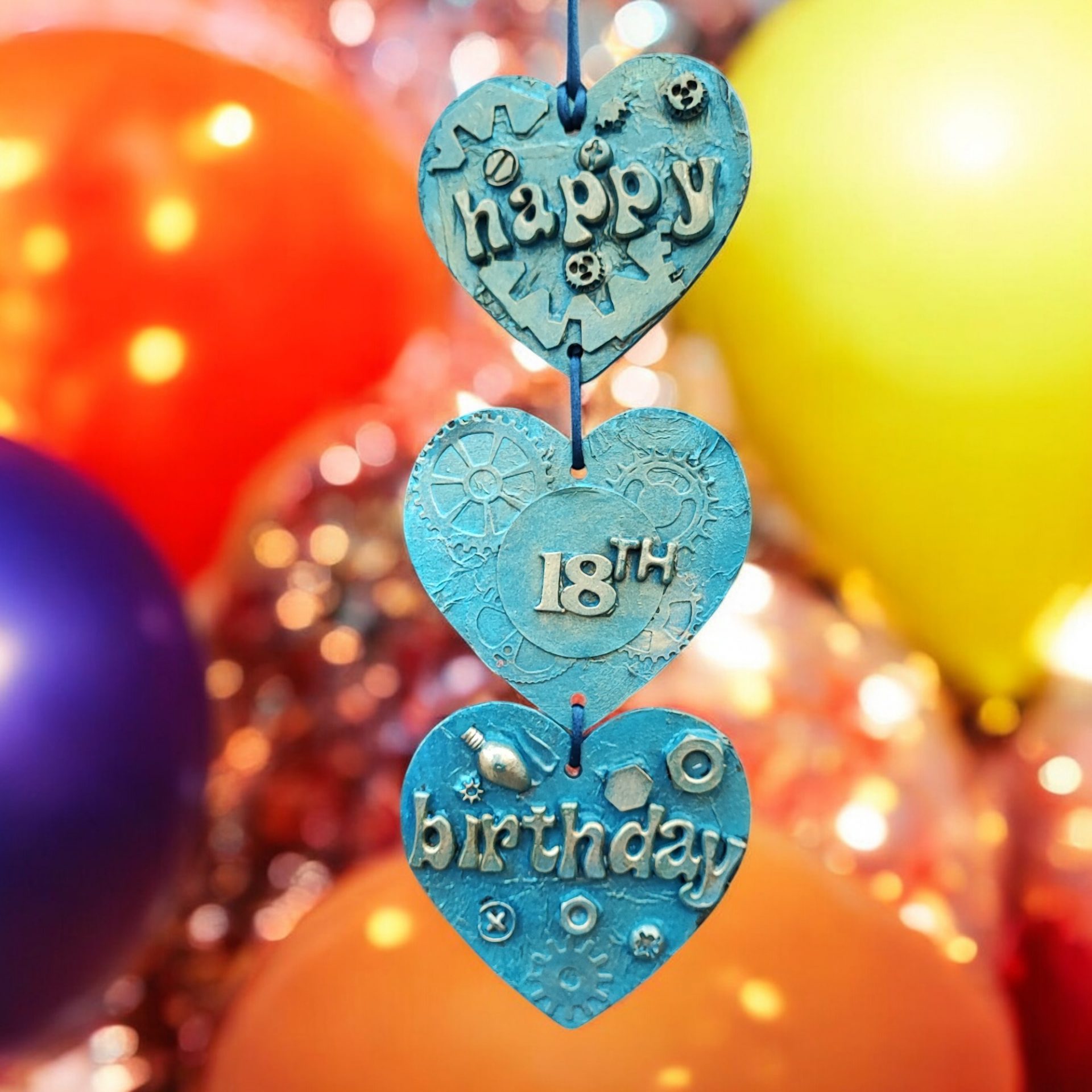 Happy 18th birthday hanging hearts decoration