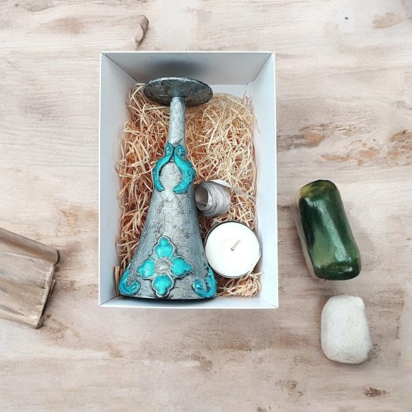 Blue and Silver Candle Holder - Image 2