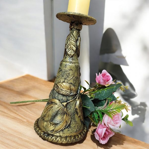 Gold Vintage Style Glass Candle Holder