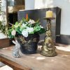 Gold Vintage Style Glass Candle Holder - Image 2