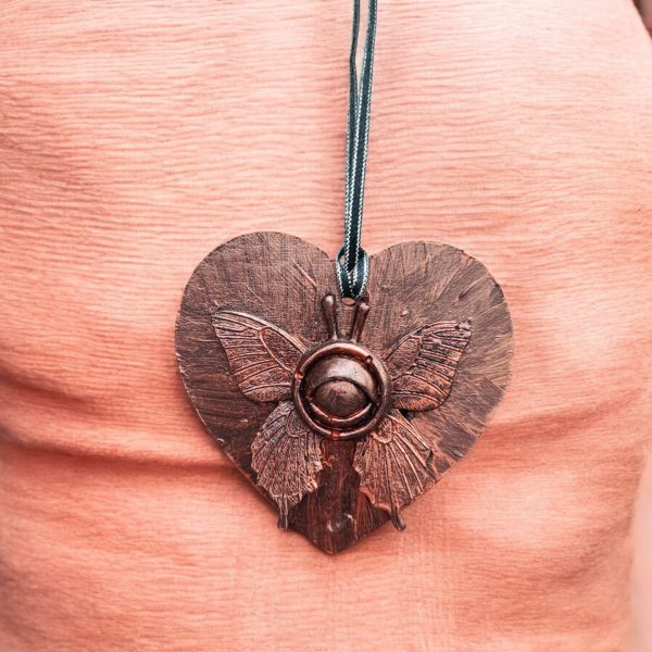 Moth Butterfly Hanging Heart Decoration