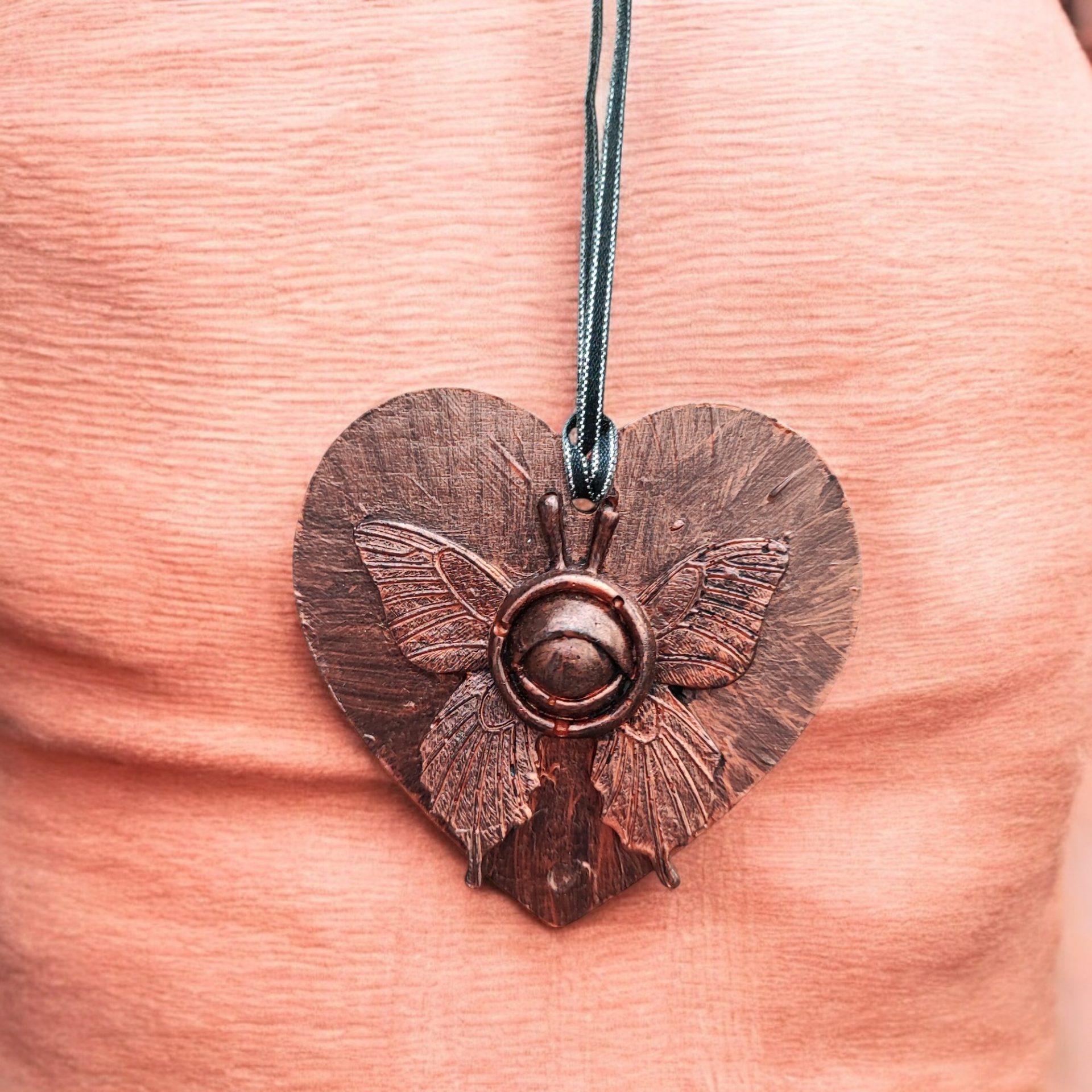 Moth Butterfly Hanging Heart Decoration