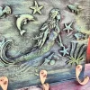 Tea Towels Holder, Mermaid Wall Art, Sea Life Hook, Key Holder - Image 4
