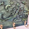 Tea Towels Holder, Mermaid Wall Art, Sea Life Hook, Key Holder - Image 2