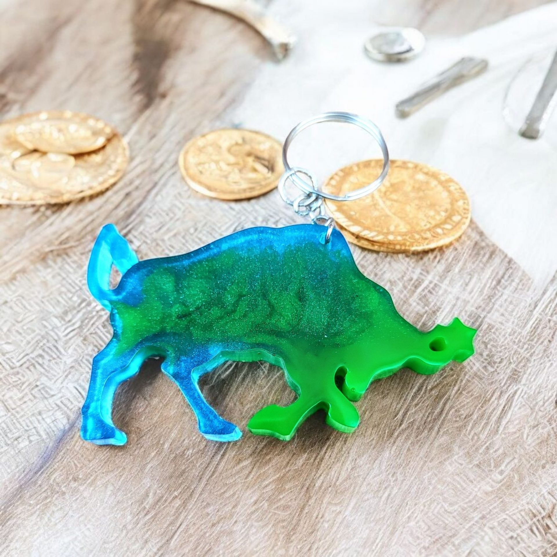 Taurus Zodiac Keyring, Zodiac Sign Keychain
