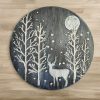Enchanted Silver Stag in the Winter Moonlight, 15 cm Wood Slice Art, Unique Gift - Image 2