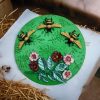 Buzzing Beauty: 3D Bee Garden Wood Slice Art - Image 2