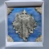 Silver Elephant Wall Decoration , Beautiful 15x15 cm Resin Wall Art - Image 2