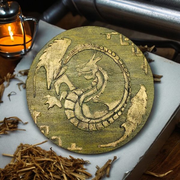 The Golden Dragon Mystique- Exquisite 15 cm Textured Wood Art - Image 5