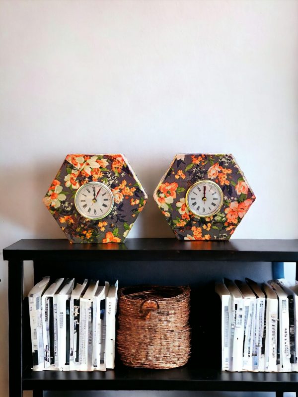 Floral Decoupage Clock, Mantel Clock - Image 2