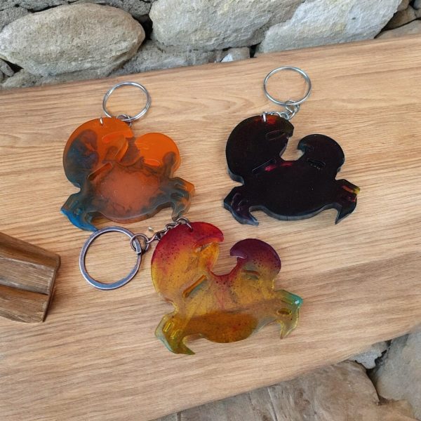 Cancer keyring, Zodiac Star Keychain, Resin Art