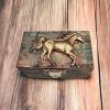 Gold Horse Small Jewellery Handcrafted Wooden Box - Image 2
