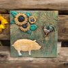 Sunflower and Farm Animals Wall Plaque