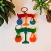 Libra zodiac sign resin keyring with beautiful pans on a balance scale design.