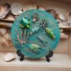 Hand Decorated with Resin Embellishments Wood Slice
