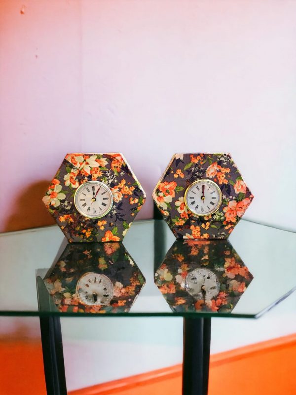Floral Decoupage Clock, Mantel Clock - Image 3