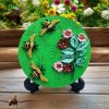 Buzzing Beauty: 3D Bee Garden Wood Slice Art