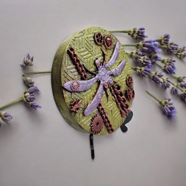 Steampunk Dragonfly Wood Art, Beautiful Handcrafted 15cmx2cm Masterpiece - Image 4