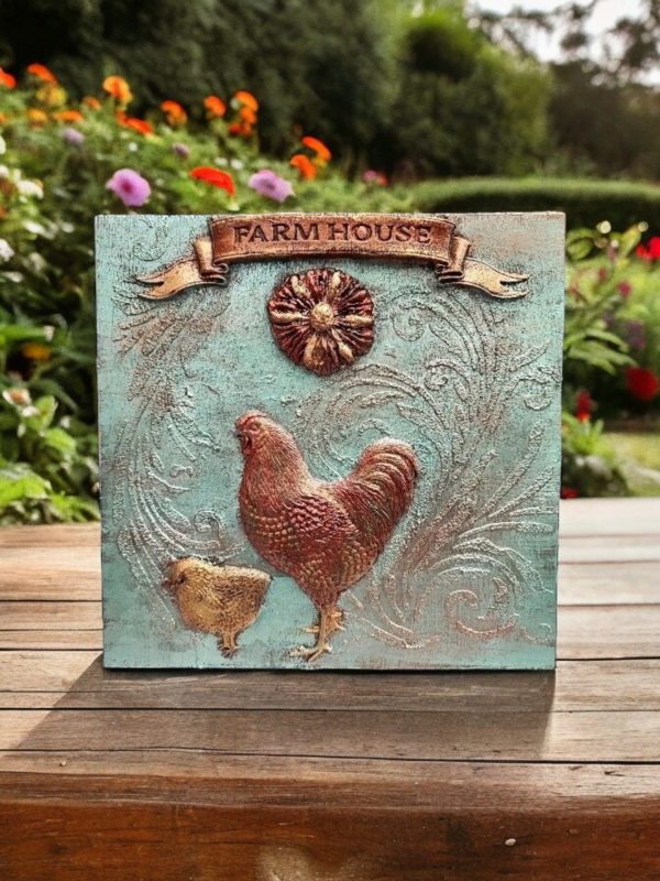 Rustic Farmhouse Hen Wall Decoration