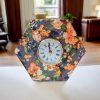 Floral Decoupage Clock, Mantel Clock