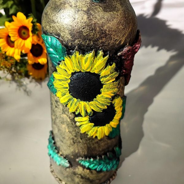 Sunflower Decorated Bottle. Unique Gift Ideas - Image 4