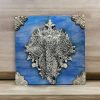 Silver Elephant Wall Decoration , Beautiful 15x15 cm Resin Wall Art