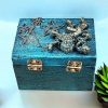 Blue Wooden Box With Mystical Lion, Small Storage Box - Image 5