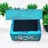 Blue Wooden Box With Mystical Lion, Small Storage Box - Image 4