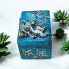 Blue Wooden Box With Mystical Lion, Small Storage Box - Image 3