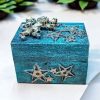 Blue Wooden Box With Mystical Lion, Small Storage Box - Image 2