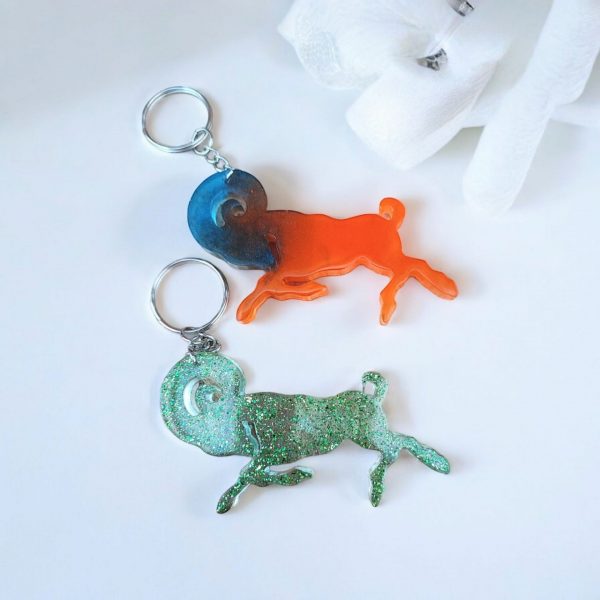 Aries zodiac sign keyrings