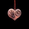 Handcrafted Halloween Copper Heart Decoration featuring a skeletal hand and gear design, made with air-dry-clay embellishments, hand-painted with metallic paint and finished with varnish for protection.