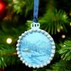 Handcrafted Winter Scene Christmas Baubles, Set of 2 - Image 2