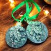 Handmade Oak Leaf Ornament-Nature-Inspired Green Leaf Decoration