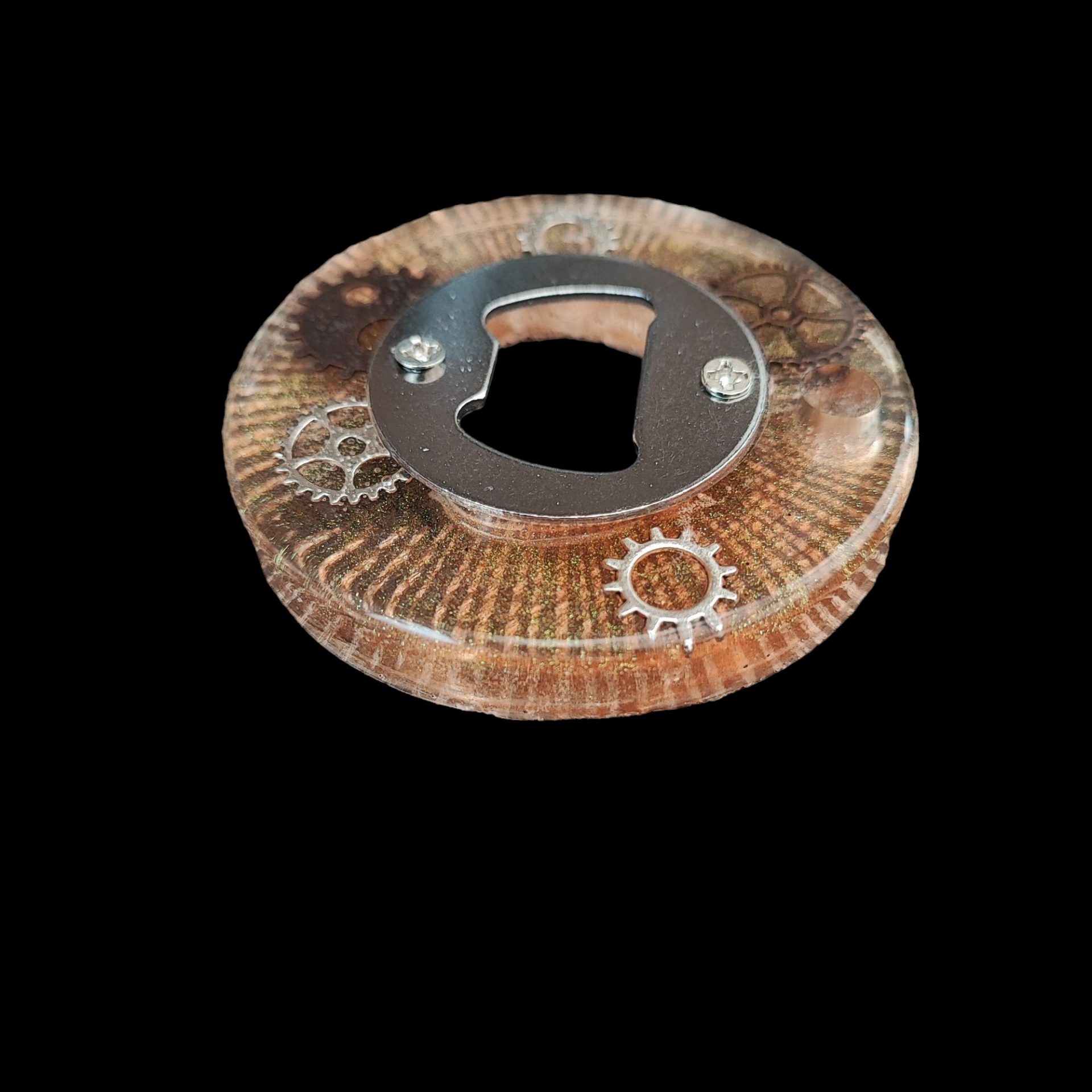 Circular resin bottle opener