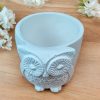 White Owl Succulent Plant Flower Pot - Image 3