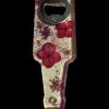 Resin bottle opener with dry flowers 14x5cm