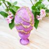 Handcrafted Pink Decorative Egg with Romantic Victorian Design - Image 5