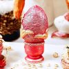 Handcrafted Red and Gold Decorative Egg