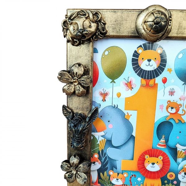 Handmade Vintage-Style Safari-Themed Picture Frame - Image 4