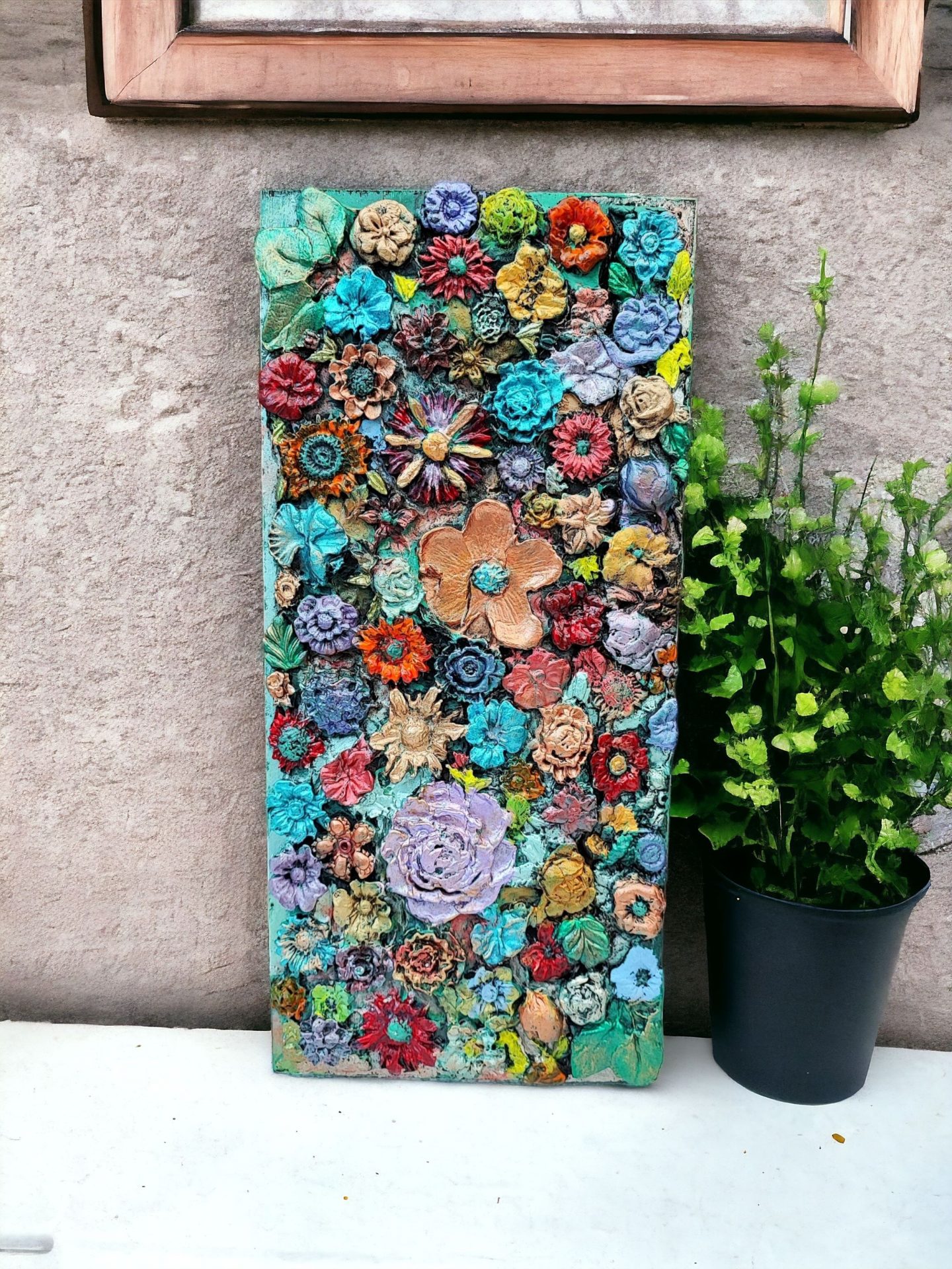 Handcrafted Clay Floral Wall Art