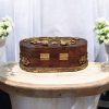 Handcrafted Vintage Style Decorative Oval Trinket Box - Image 4